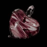 Glasvedhæng. Hjerte i Murano stil. 50 mm Rødbrun
